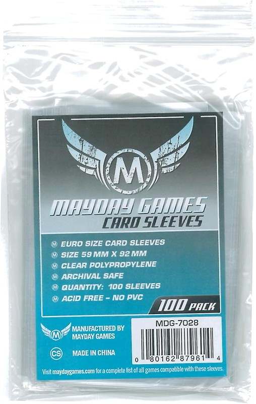 Mayday Games 59 x 92 mm Sleeves Euro Card Game (Pack of 100) - Kidsy