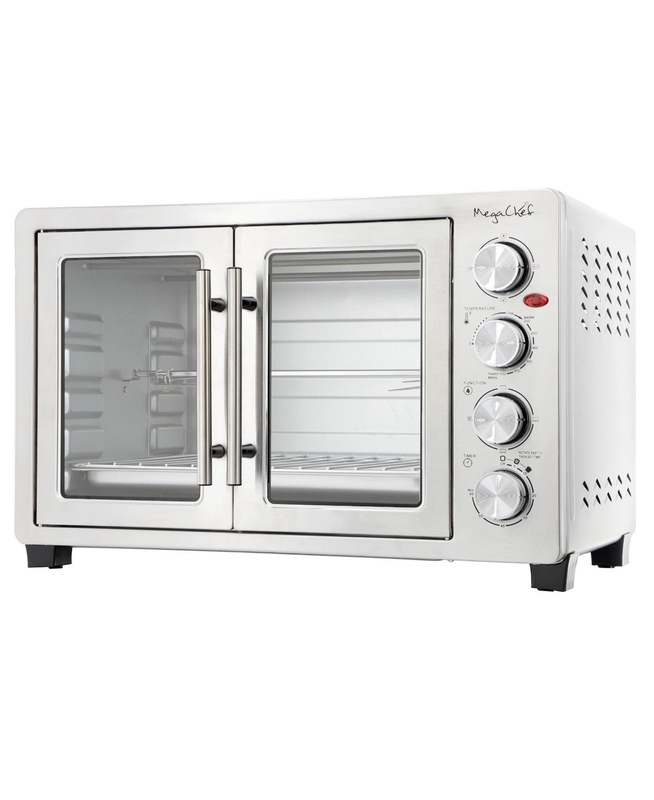 MegaChef Electric French Door Convection Oven, 45 Quart (Silver) - Kidsy