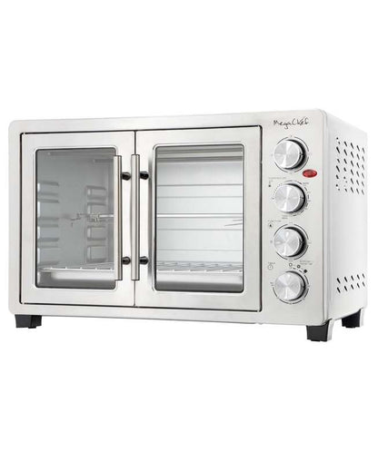 MegaChef Electric French Door Convection Oven, 45 Quart (Silver) - Kidsy