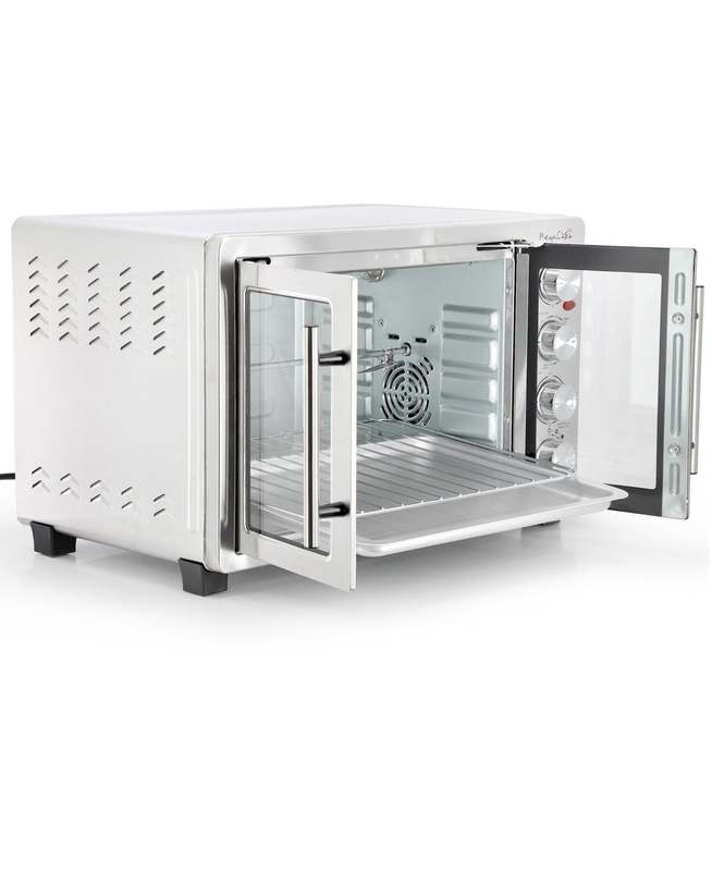 MegaChef Electric French Door Convection Oven, 45 Quart (Silver) - Kidsy
