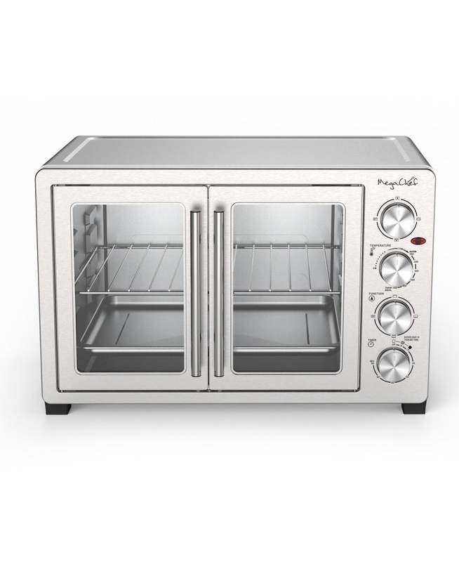 MegaChef Electric French Door Convection Oven, 45 Quart (Silver) - Kidsy