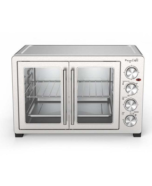 MegaChef Electric French Door Convection Oven, 45 Quart (Silver) - Kidsy