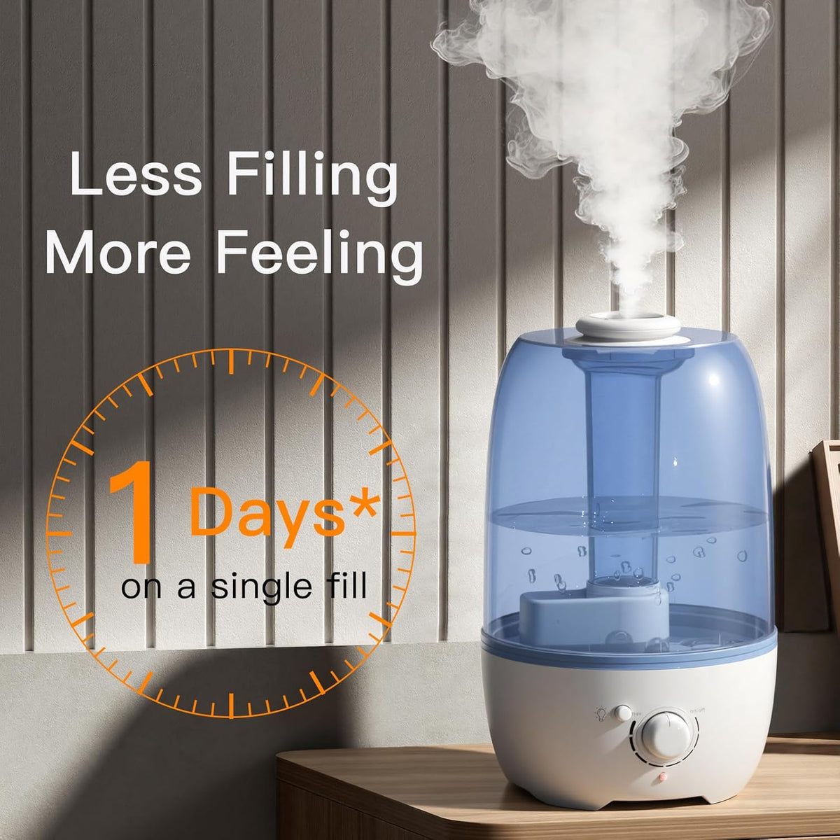 MEGAWISE Cool Mist Humidifier for Kid bedroom with 3.2L Large Capacity (White) - Kidsy