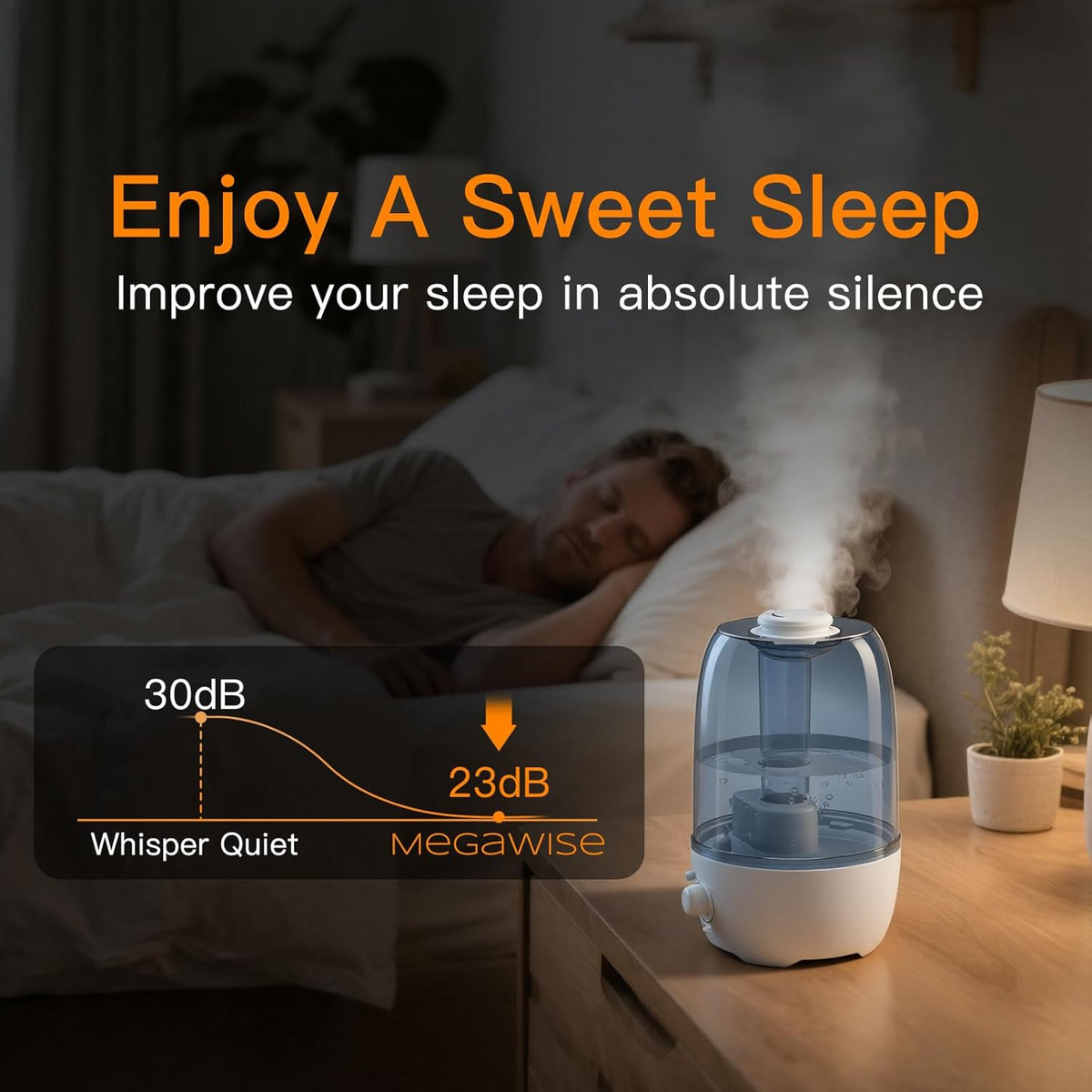 MEGAWISE Cool Mist Humidifier for Kid bedroom with 3.2L Large Capacity (White) - Kidsy