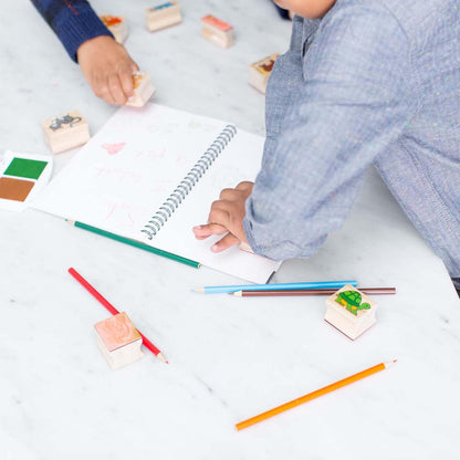 Melissa & Doug Deluxe Wooden Animal Stamp Set - Kidsy