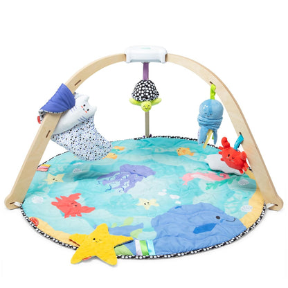 Melissa & Doug Ocean Wooden Baby Play Gym, Easy-Fold Baby Activity Center - Kidsy
