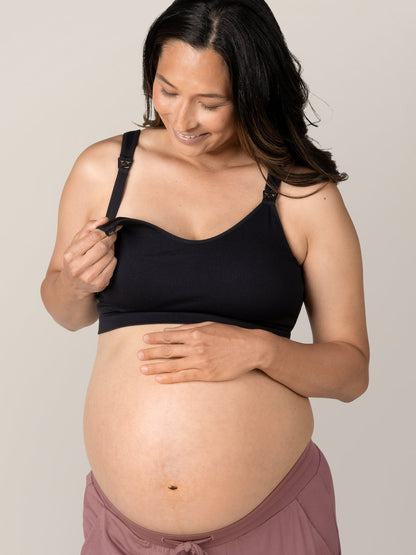 Mia Maternity & Nursing Lounge Bra | Black - Kidsy