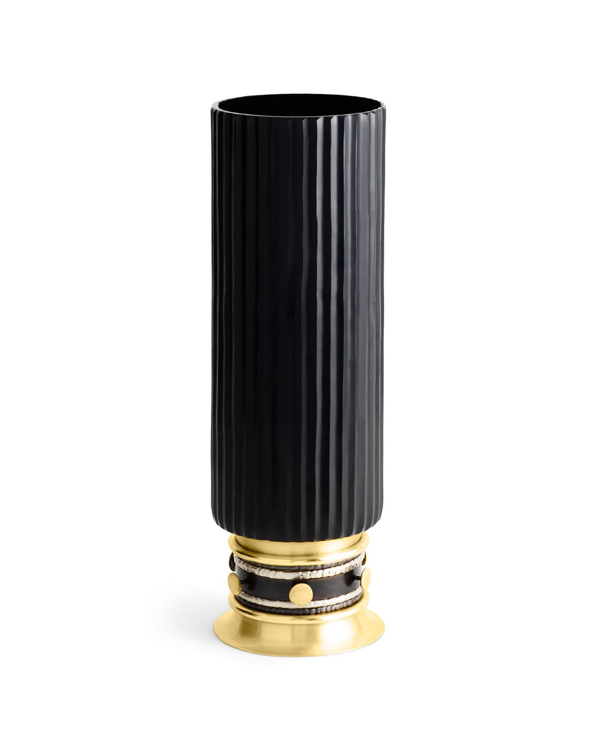Michael Aram Naga Vase - Brass & Obsidian Glass - Kidsy