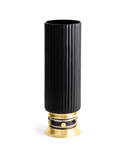 Michael Aram Naga Vase - Brass & Obsidian Glass - Kidsy