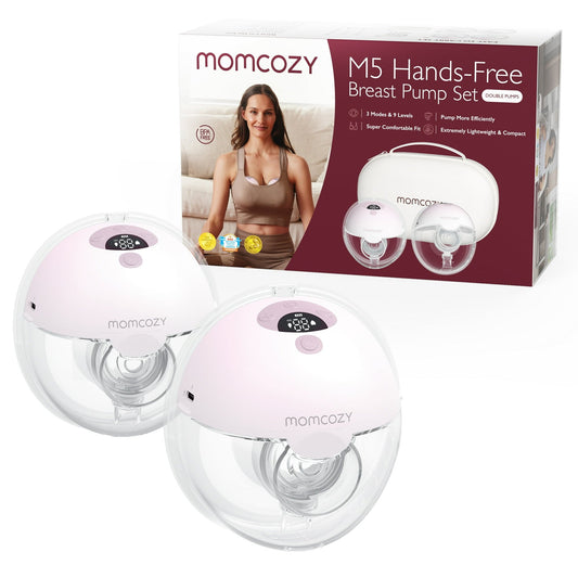 Momcozy M5 Hands - Free Wearable Breast Pump (24mm, 2 Pack, Gradient Pink) - Kidsy