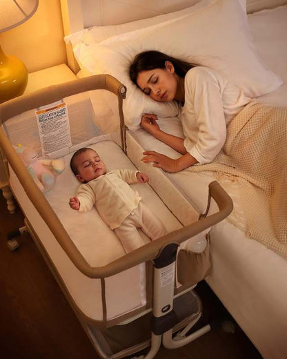 MOMFANN Baby Bassinet Bedside Sleeper (Camel) - Kidsy