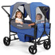 MOMFANN Foldable Stroller Wagon for 2 Kids with Canopy (Lavender Blue) - Kidsy