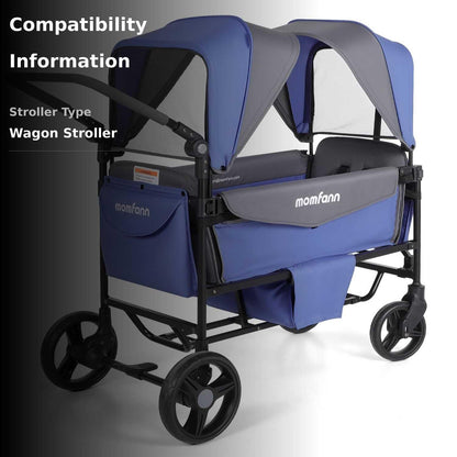 MOMFANN Foldable Stroller Wagon for 2 Kids with Canopy (Lavender Blue) - Kidsy
