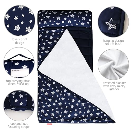 Moonsea Toddler Nap Mat with Pillow and Blanket (Navy) - Kidsy