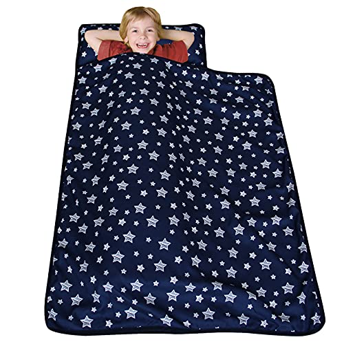Moonsea Toddler Nap Mat with Pillow and Blanket (Navy) - Kidsy