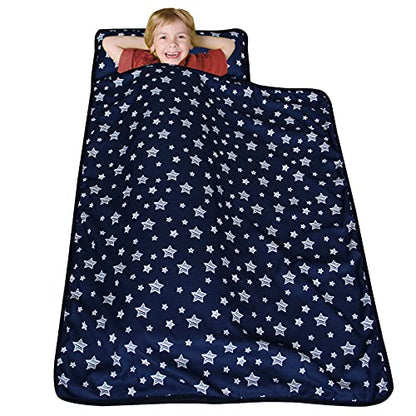 Moonsea Toddler Nap Mat with Pillow and Blanket (Navy) - Kidsy