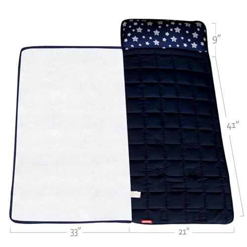 Moonsea Toddler Nap Mat with Pillow and Blanket (Navy) - Kidsy