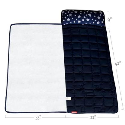 Moonsea Toddler Nap Mat with Pillow and Blanket (Navy) - Kidsy