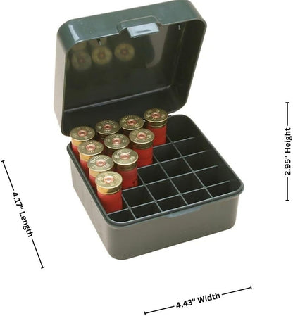 MTM Case - Gard S25D - 11 Shotshell Box 25 - Round Flip Top (Forest Green) - Kidsy