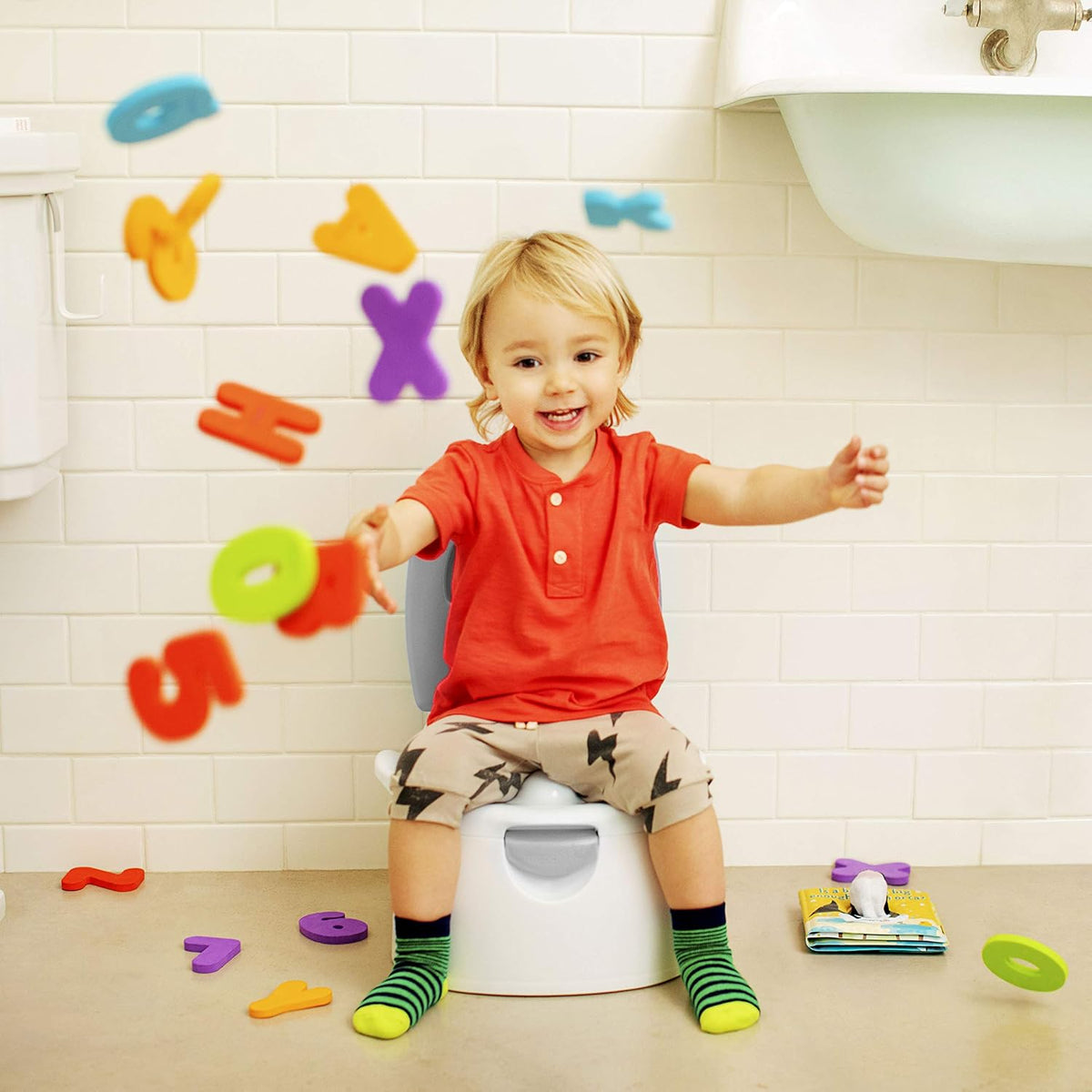 Munchkin Arm & Hammer Multi-Stage 3-in-1 Potty Training Seat (Grey) - Kidsy