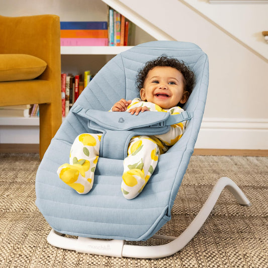 Munchkin Electric Baby Bouncer & Rocker (Removable Fabric, Blue) - Kidsy