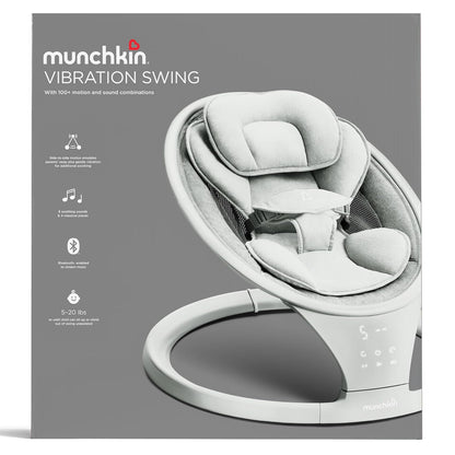 Munchkin Electric Baby Swing with Vibration Portable Swing (Light Grey) - Kidsy