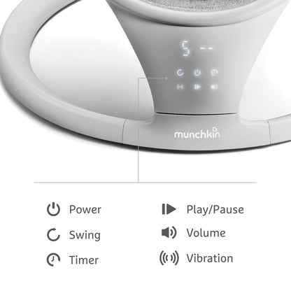 Munchkin Electric Baby Swing with Vibration Portable Swing (Light Grey) - Kidsy