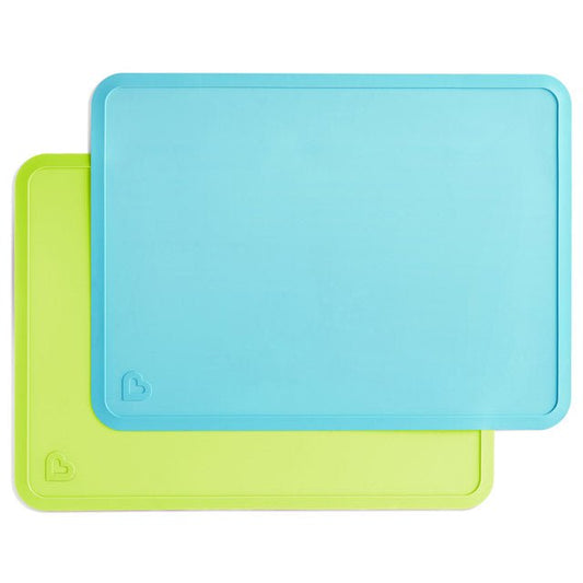 Munchkin® Spotless™ Silicone Placemats for Kids (2 Pack, Blue/Green) - Kidsy