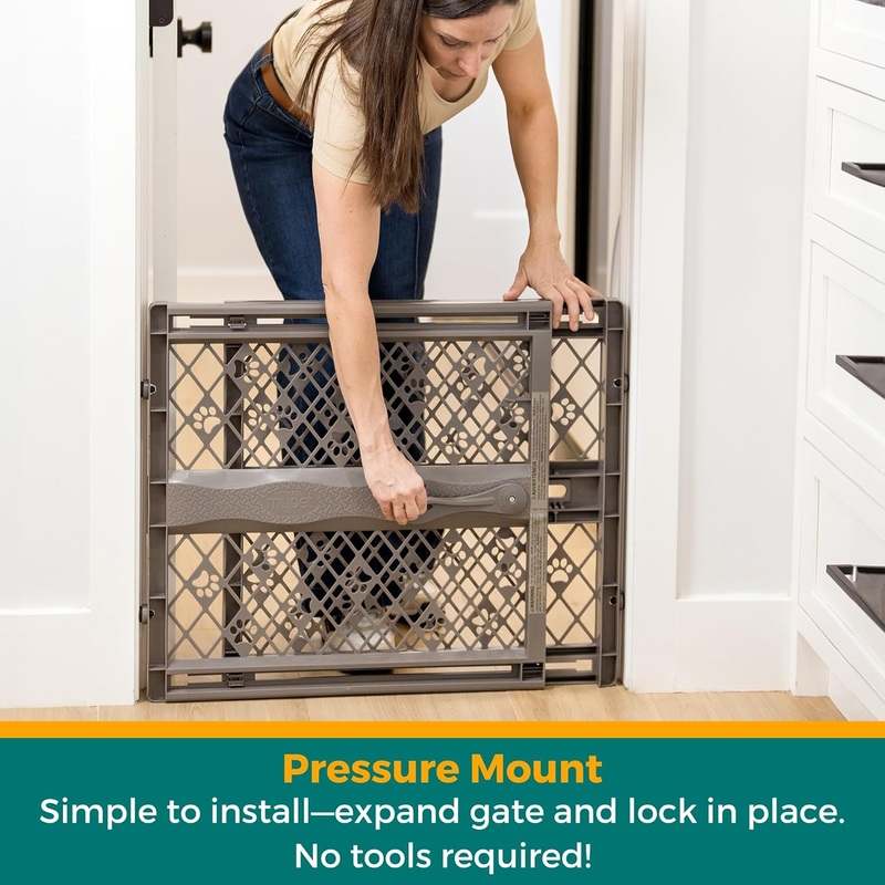 MYPET Paws Portable Pet Gate 26" - 40" (Fieldstone Gray) - Kidsy