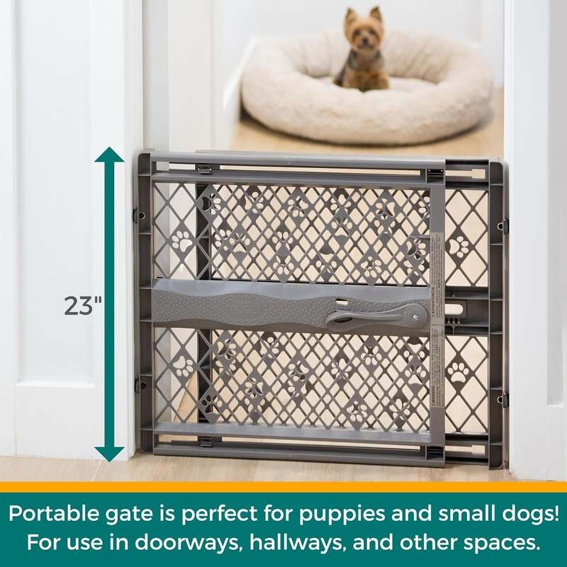 MYPET Paws Portable Pet Gate 26" - 40" (Fieldstone Gray) - Kidsy