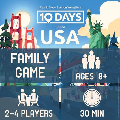 New 10 Days in The USA, Family Road Trip Board Game - Kidsy