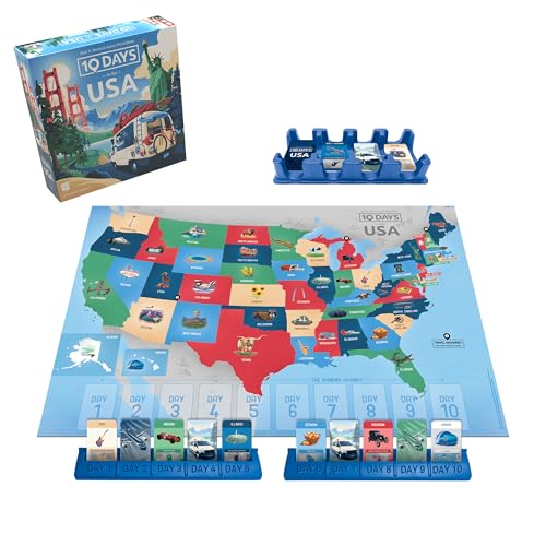 New 10 Days in The USA, Family Road Trip Board Game - Kidsy
