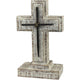 New 5.5 in. X 9 in. White Wooden Pedestal Cross with Metal Details - Kidsy