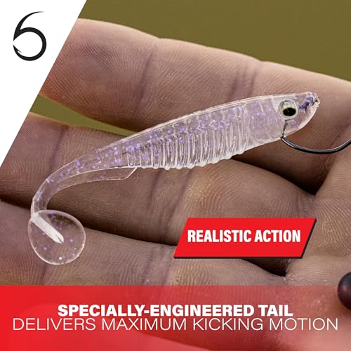 New 6th Sense Party Minnow - Bass Fishing Drop Shot Swimbait - Thin Tail Action, Realistic Profile - (Perch Juice) - Kidsy