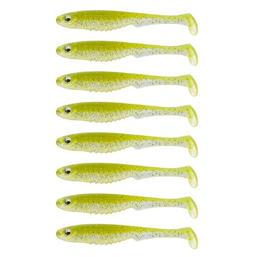 New 6th Sense Party Minnow - Bass Fishing Drop Shot Swimbait - Thin Tail Action, Realistic Profile - (Perch Juice) - Kidsy