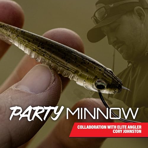 New 6th Sense Party Minnow - Bass Fishing Drop Shot Swimbait - Thin Tail Action, Realistic Profile - (Perch Juice) - Kidsy