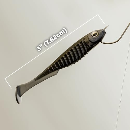 New 6th Sense Party Minnow - Bass Fishing Drop Shot Swimbait - Thin Tail Action, Realistic Profile - (Perch Juice) - Kidsy