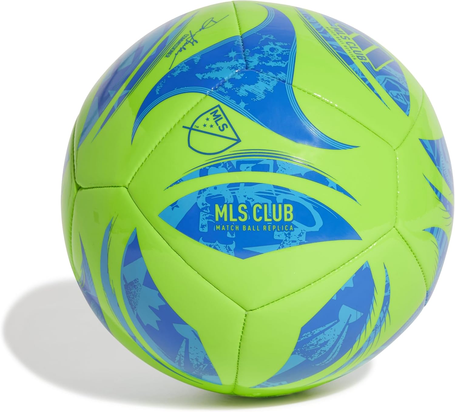 New Adidas MLS Club Soccer Ball Size 4 (Green/Glory Blue/Solar Blue) - Kidsy