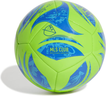 New Adidas MLS Club Soccer Ball Size 4 (Green/Glory Blue/Solar Blue) - Kidsy