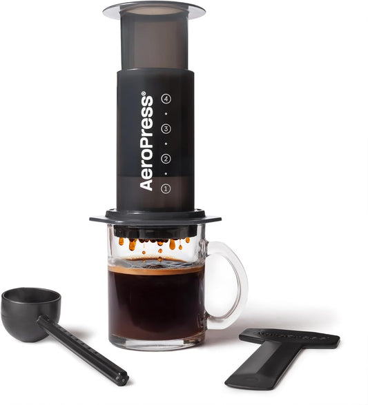 New AeroPress Original Coffee Press – Portable Manual Coffee Maker (Gray) - Kidsy