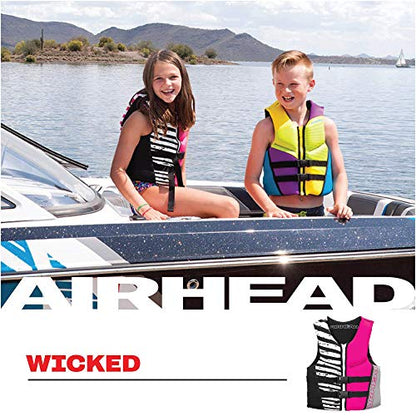 New Airhead Wicked Kwik - Dry NeoLite Flex Lift Jacket, US Coast Guard Approved, Designed for Water Sports, Youth and Women's - Kidsy