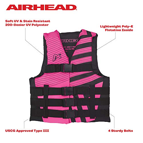 New Airhead Women’s Trend Life Jacket, Coast Guard Approved, Small/Medium (Pink) - Kidsy