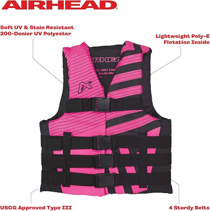 New Airhead Women’s Trend Life Jacket, X - Small (Pink) - Kidsy