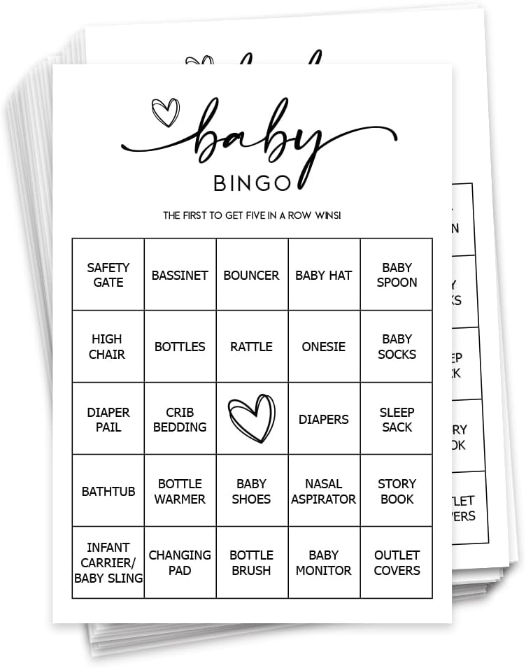New All Ewired Up Baby Bingo Game 50 Unique Cards Pre - Filled Fun Baby Shower Game Activity - Kidsy
