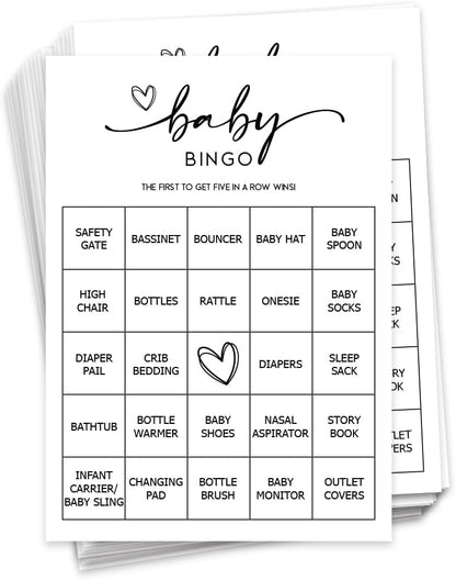 New All Ewired Up Baby Bingo Game 50 Unique Cards Pre - Filled Fun Baby Shower Game Activity - Kidsy
