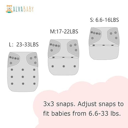 New ALVABABY 6 - Pack Baby Cloth Diapers, One Size - 0 - 3Y (Flower 91) - Kidsy
