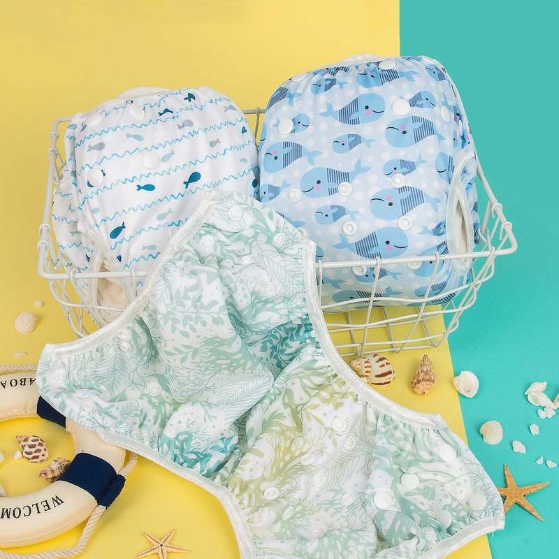 New ALVABABY Swim Diapers Small Pack of 3 (Fish & Sea Plant) - Kidsy