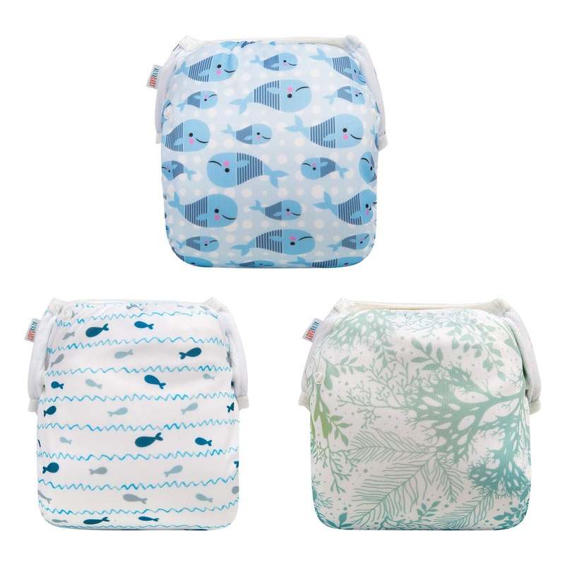 New ALVABABY Swim Diapers Small Pack of 3 (Fish & Sea Plant) - Kidsy