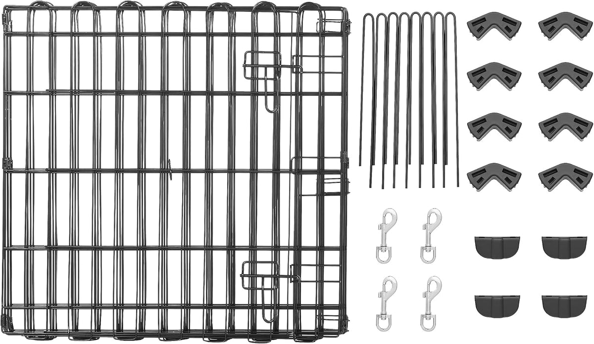 New Amazon Basics Foldable Octagonal Metal Exercise Pen (8 Panels, 24" Height, Extra Small, Black) - Kidsy