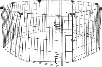 New Amazon Basics Foldable Octagonal Metal Exercise Pen (8 Panels, 24" Height, Extra Small, Black) - Kidsy